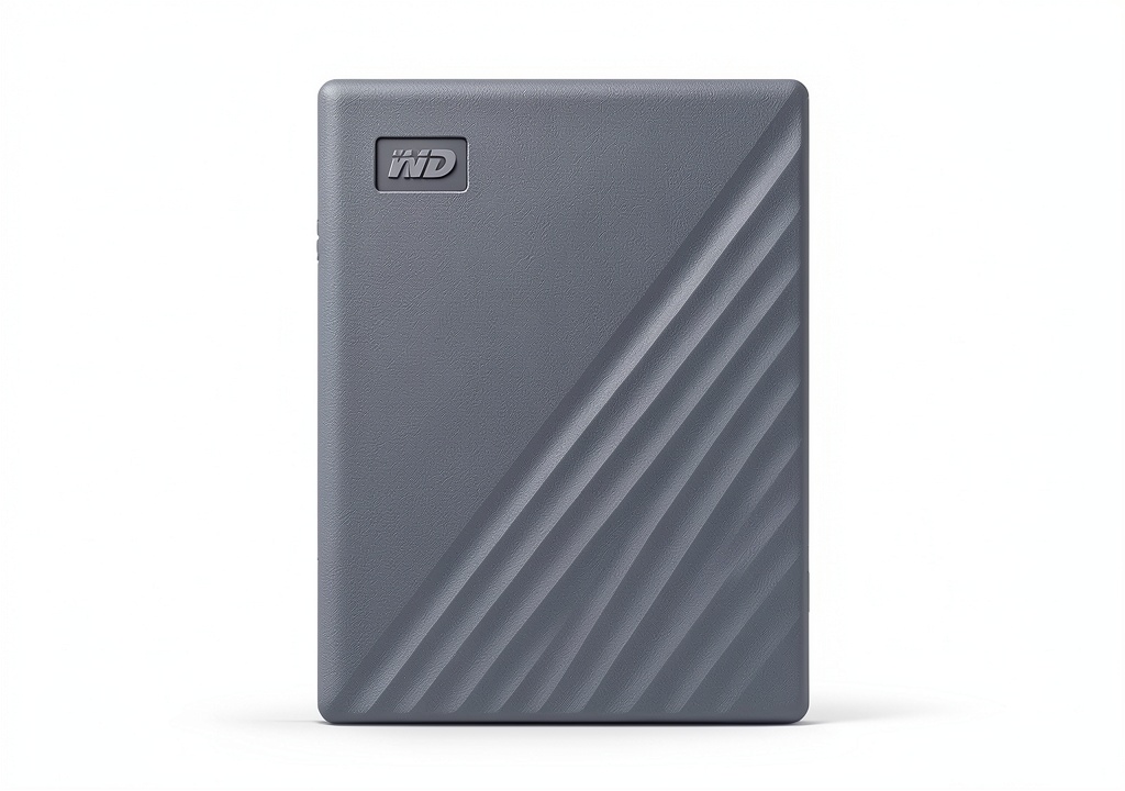 WD My Passport hard drive connected to a laptop