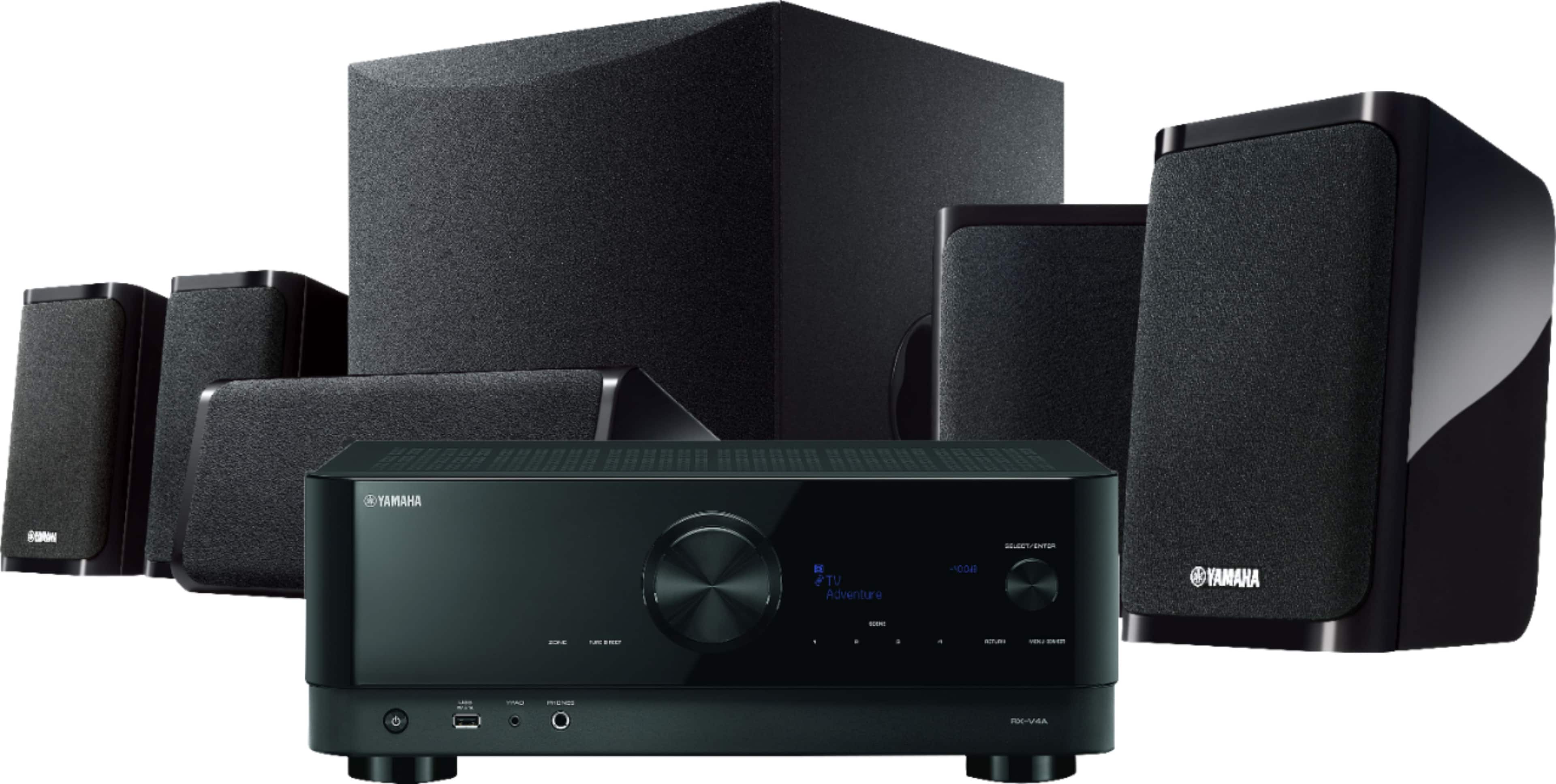 Yamaha YHT 5960 home theater system setup in a living room