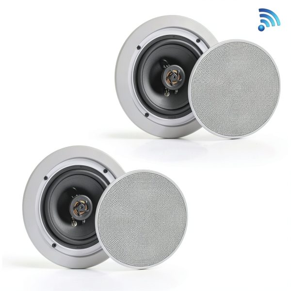 Pyle 8 Inch Bluetooth In Ceiling Wall Speaker Pair White-9