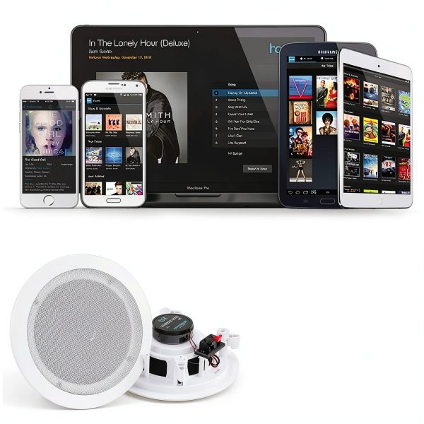 Pyle 8 Inch Bluetooth In Ceiling Wall Speaker Pair White-4