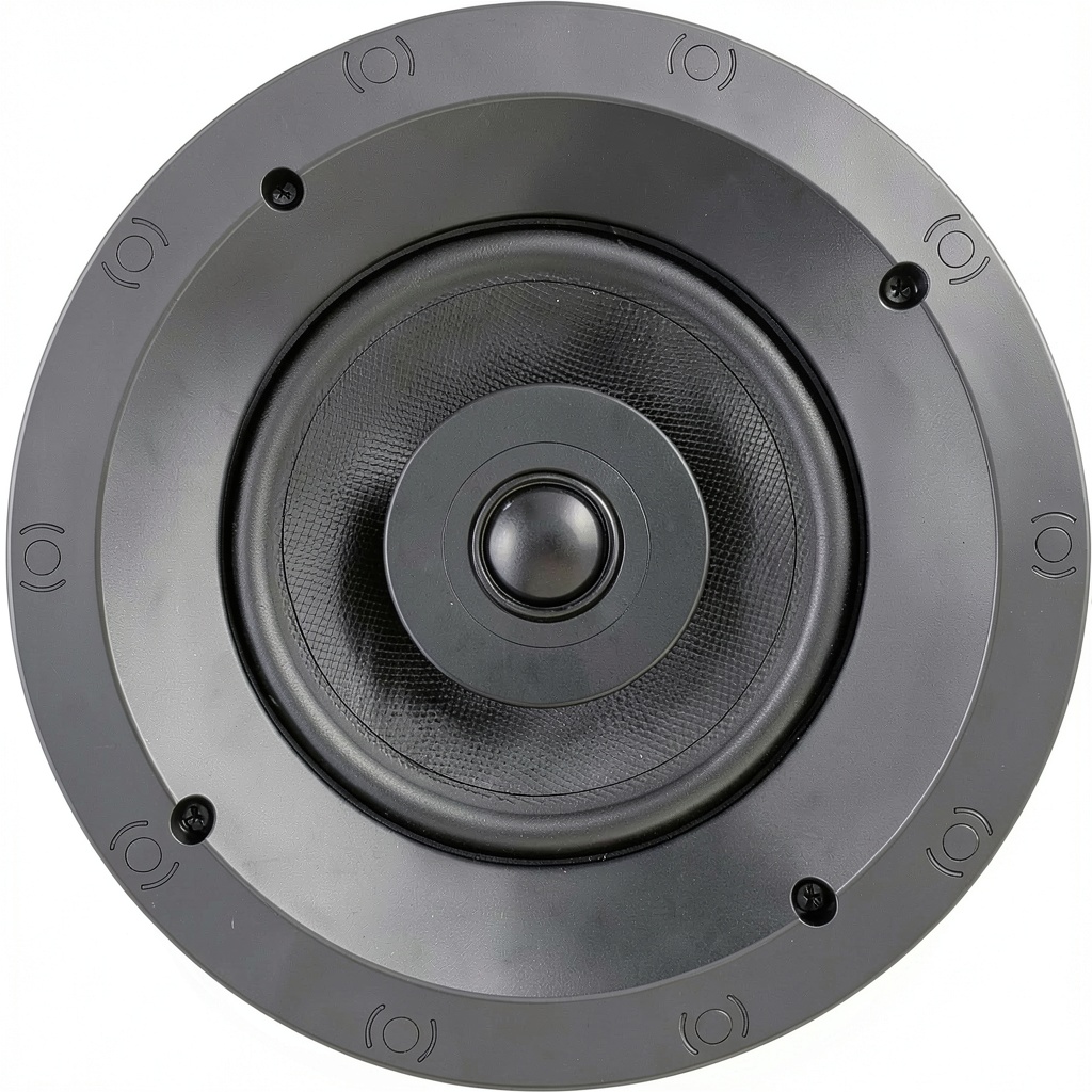 Sonance VP62R TL in-ceiling speakers installation showing cutout template and mounting hardware