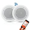 Pyle 8 Inch Bluetooth In Ceiling Wall Speaker Pair White-2