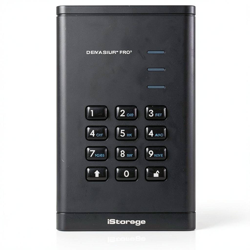 Installing iStorage diskAshur PRO3 2TB Portable SSD FIPS 140-3 Security on a wooden desk