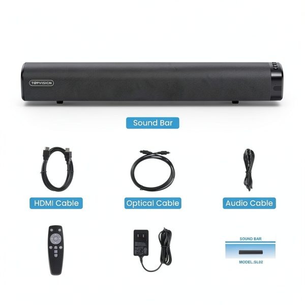 TOPVISION 80W Sound Bar 2.1Ch Subwoofer Home Theater Audio-6
