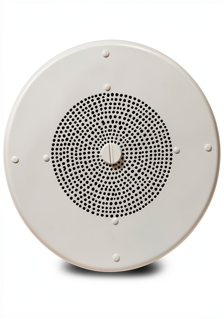 Installing Valcom Ceiling Speaker White Built In Amplifier Talkback on a ceiling grid