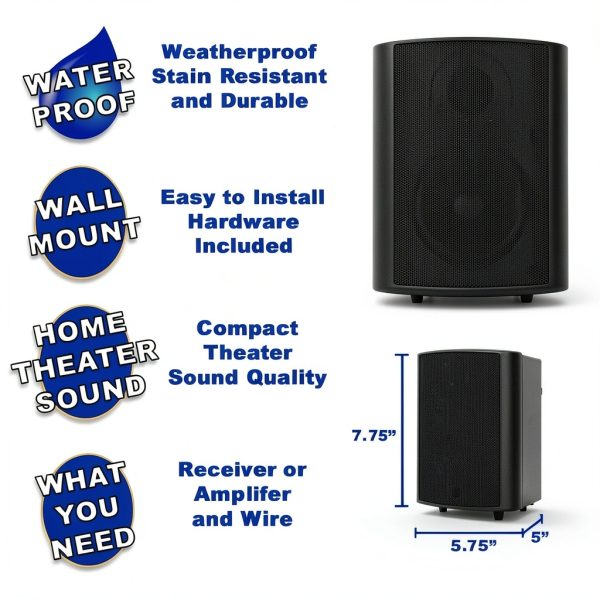 Goldwood TS425ODB Weatherproof Indoor Outdoor Speakers 6-1